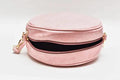 Classy Leather Customized Chained Sling Bag Round + Men's Wallet - Light Pink Peach