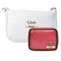 Customized Women's Croc Sling Bag + Mini Make up kit - White Wine