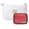 Customized Women's Croc Sling Bag + Mini Make up kit - White Wine