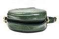 Classy Leather Customized Chained Sling Bag Round + Men's Wallet - Green Brown