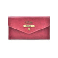 Classy Leather Customized Minimal Clutch with Charm (Maroon)