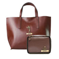 Customized Women's Tote Bag in Vogue (Product 1) + Mini Make up kit (Product 2) - Brown Brown