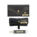 Ladies 3 Pc Combo 1.0 (Minimal Clutch 1.0, Eyewear, Keychain with Hook) (Black)