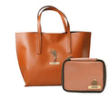Customized Women's Tote Bag in Vogue (Product 1) + Mini Make up kit (Product 2) - Tan Tan
