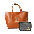 Customized Women's Tote Bag in Vogue (Product 1) + Mini Make up kit (Product 2) - Tan Grey