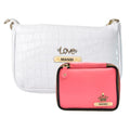 Customized Women's Croc Sling Bag + Mini Make up kit - White Pink