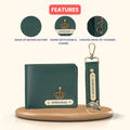Personalized Nexon Leather Men's Combo (2 pcs) - Olive Green