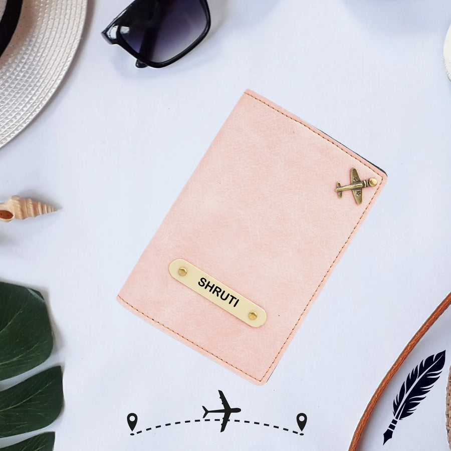 Personalized Nexon Leather Passport Cover - Pink