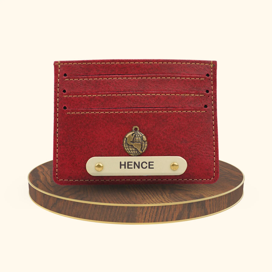 Classy Leather Customized Unisex Card Wallet - Wine