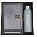 Classy Executive Diary + Classic Metal Pen + Classic Smart Bottle  - Grey