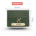 Classy Leather Customised Unisex Card Wallet - Olive Green