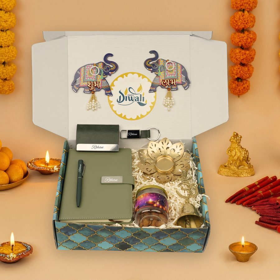 "Personalized Diwali Gift Hamper 11.0-GREEN