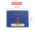 Classy Leather Customised Unisex Card Wallet - Royal Blue