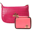 Customized Women's Croc Sling Bag + Mini Make up kit - Pink Pink