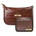 Customized Women's Croc Sling Bag + Mini Make up kit - Brown Brown