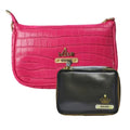 Customized Women's Croc Sling Bag + Mini Make up kit - Pink Black