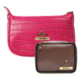 Customized Women's Croc Sling Bag + Mini Make up kit - Pink Brown