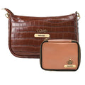 Customized Women's Croc Sling Bag + Mini Make up kit - Brown Tan