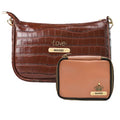 Customized Women's Croc Sling Bag + Mini Make up kit - Brown Tan