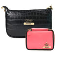 Customized Women's Croc Sling Bag + Mini Make up kit - Black Pink