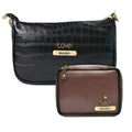 Customized Women's Croc Sling Bag + Mini Make up kit - Black Brown