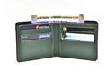 Classy Leather Customized Chained Sling Bag Round + Men's Wallet - Black Green