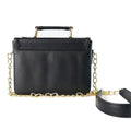 Customized Women's Buttoned Leather Bag + Mini Make up Kit - Black Wine