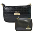Customized Women's Croc Sling Bag + Mini Make up kit - Black Black