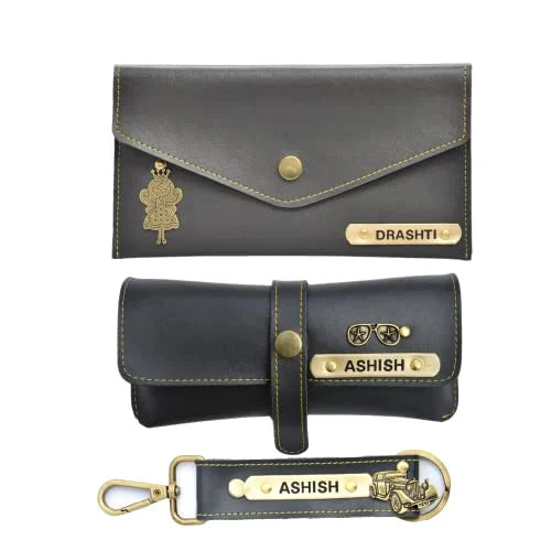 Ladies 3 Pc Combo 1.0 (Minimal Clutch 1.0, Eyewear, Keychain with Hook) (Grey)