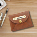 Classy Leather Customized Business-Visitng Card Holder (Tan)