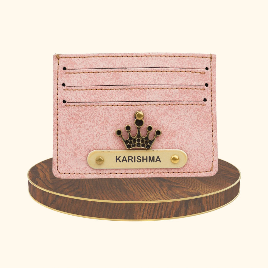 Classy Leather Customised Unisex Card Wallet - Pink