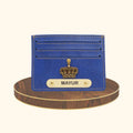 Classy Leather Customised Unisex Card Wallet - Royal Blue