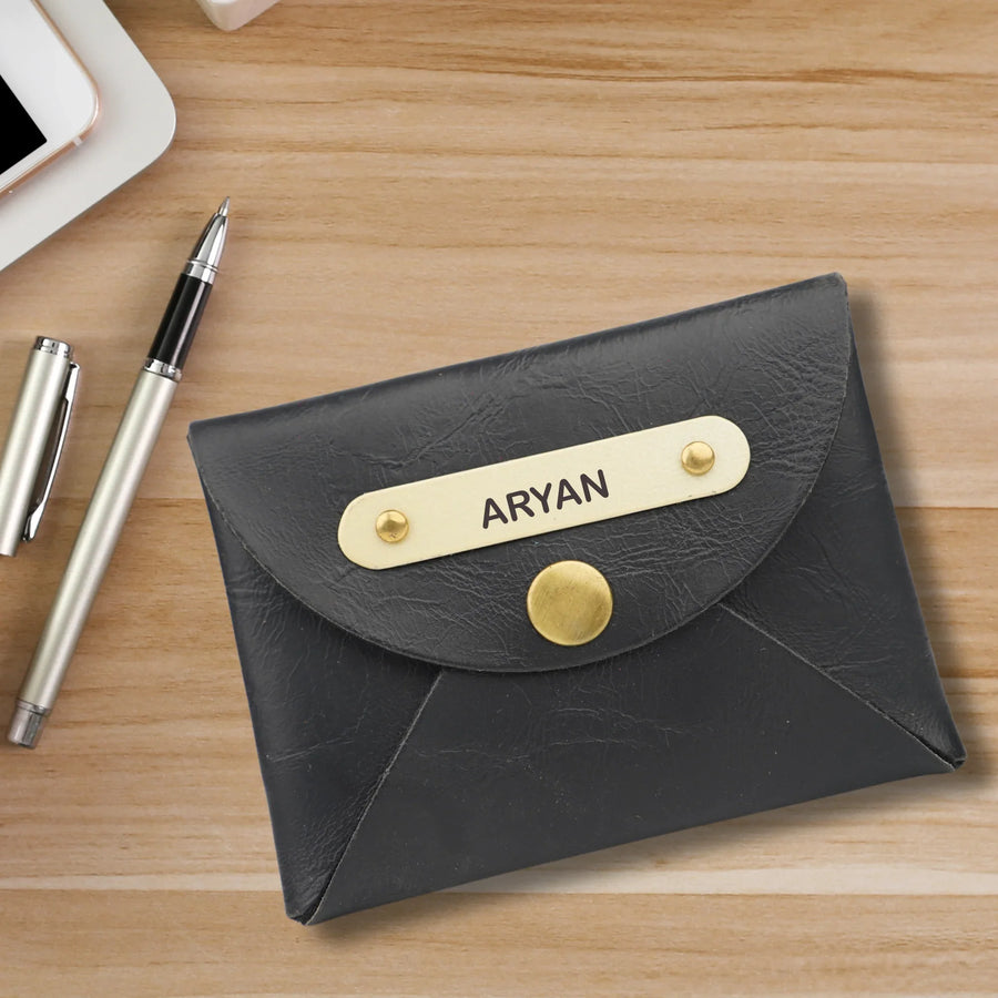 Classy Leather Customized Business-Visitng Card Holder(Black)