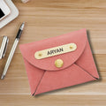 Classy Leather Customized Business-Visitng Card Holder (Peach)