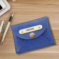 Classy Leather Customized Business-Visitng Card Holder (Royal Blue)