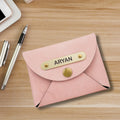 Classy Leather Customized Business-Visitng Card Holder (Pink)