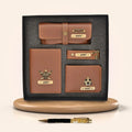 Personalised Pen &  All in One Men's Combo (4 pcs) - Tan