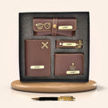 Personalized Pen & All in One Men's Combo (4 pcs) - Brown