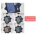 Classy Hardcover Diary + Classic Metal Pen + Classy Leather Metal Keychain + Classy Card Holder - Blue