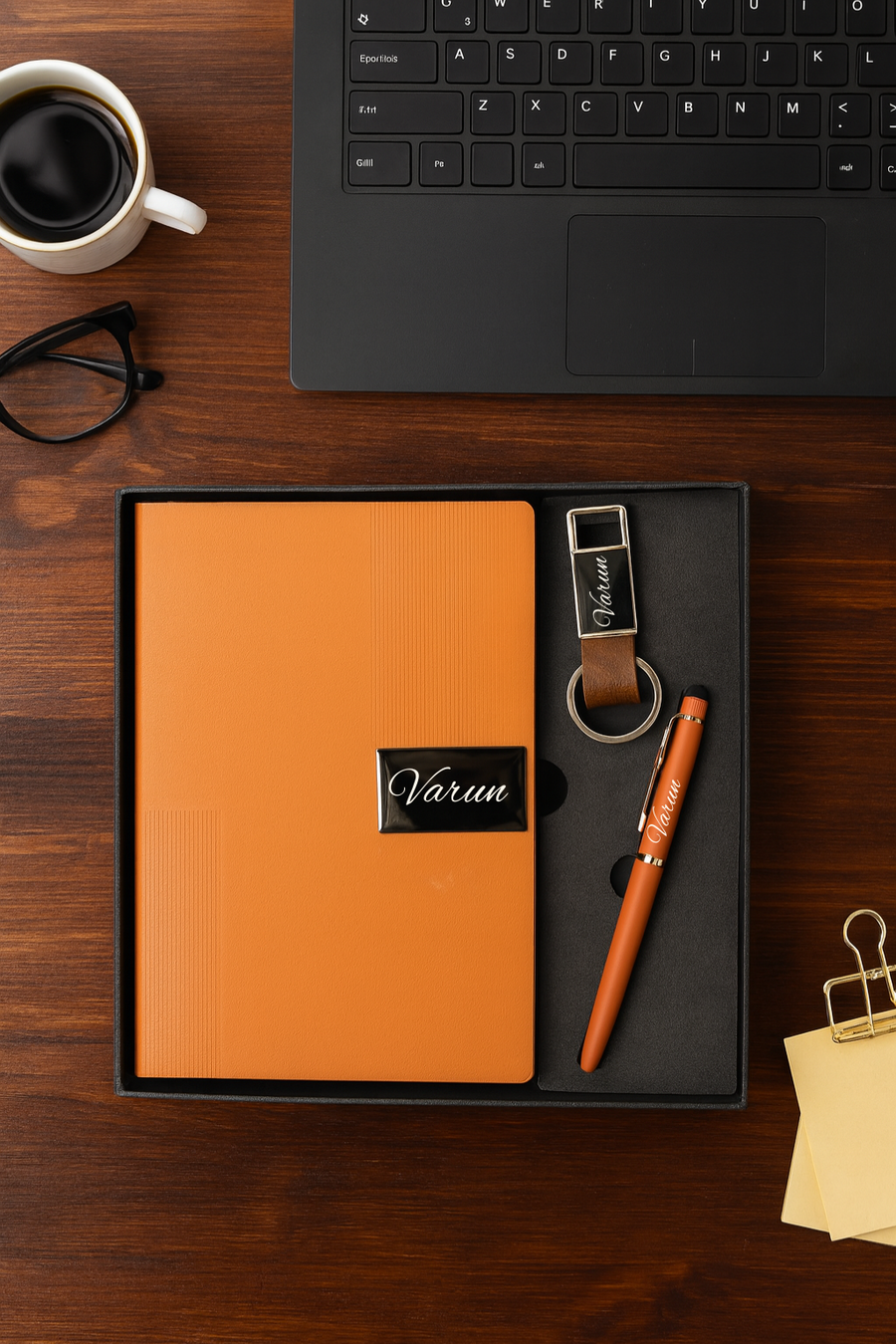 Nexon Diary + Classic Nexon Pen + Classy Leather Metal Keychain- TAN