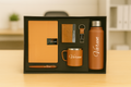 Nexon  Diary + Nexon Metal Pen + Classy Leather Metal Keychain + Classy Metal Card Holder + Classic Smart Bottle  + Stainless Steel Mug - TANN