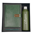 Classy Executive Diary + Classic Metal Pen + Classic Smart Bottle  - Green
