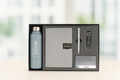 Nexon Diary + Classic Metal Pen + Classy Leather Metal Keychain +Classy Card Holder + Classic Smart Bottle - GREY
