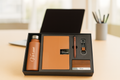 Nexon Diary + Nexon Metal Pen + Classy Leather Metal Keychain +Classy Card Holder + Classic Smart Bottle - TAN