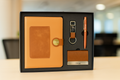 Dual Shade Diary + Classic Metal Pen + Classy Leather Metal Keychain +Classy Card Holder- BROWN