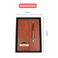 Personalized Vegan Leather Diary with pen-BROWN
