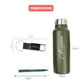 Classic Metal Pen+Classic Leather Metal Keychain+Classic Smart Bottle-Green