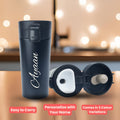 Personalized Stainless Steel Travel Mug-Black