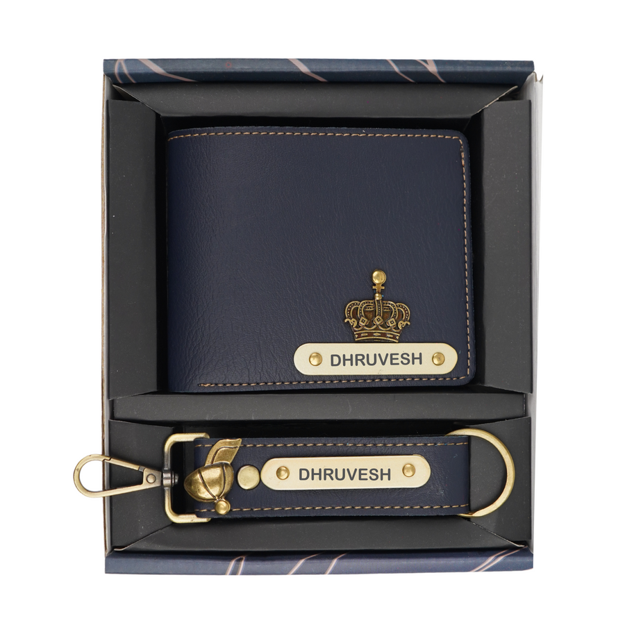 Personalized Nexon Leather Men's Combo (2 pcs) - Royal Blue