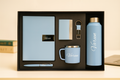 Nexon  Diary + Nexon Metal Pen + Classy Leather Metal Keychain + Classy Metal Card Holder + Classic Smart Bottle  + Stainless Steel Mug - BLUE